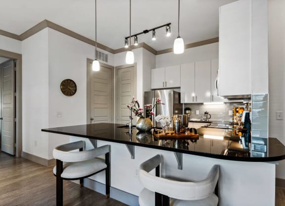 Kitchen counter table at Reveal at Bayside, Rowlett