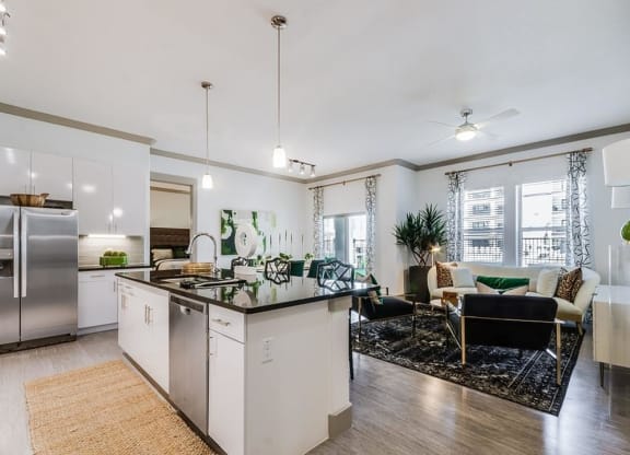 Modern Kitchen With Stainless Steel Appliances And Double Door Refrigerators at Berkshire Spring Creek, Garland, 75044