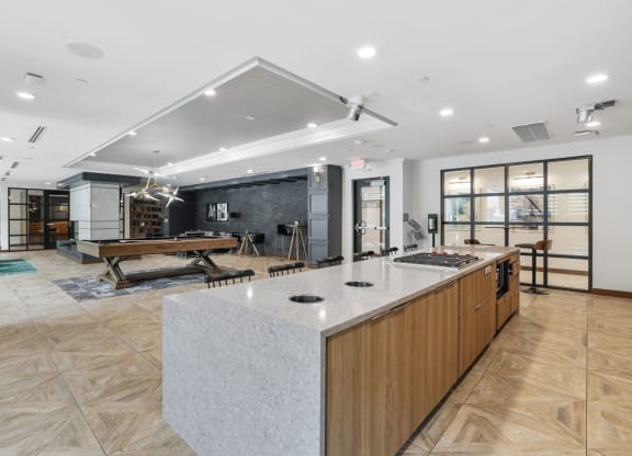 Trellis House apartments resident kitchen and social area