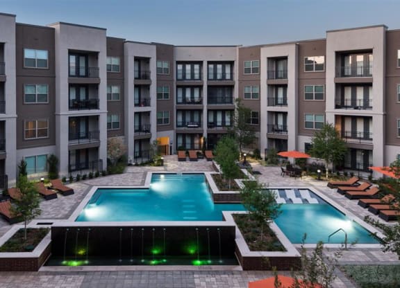 Aerial View Of Pool at Berkshire Amber, Dallas, TX