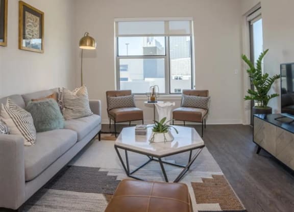 a living room at The Gabriella apartments