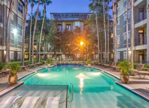 Resort Style Pool at The Plaza Museum District, Houston, Texas