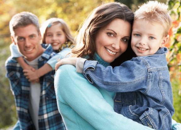 Family Outside at Belle Creek Commons, Henderson, Colorado