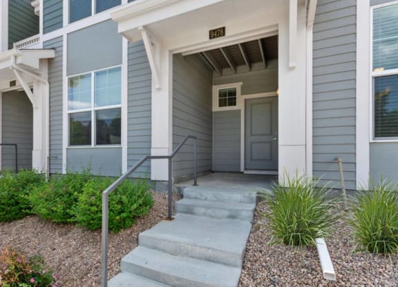 Apartment Entrance at Belle Creek Commons, Henderson, CO