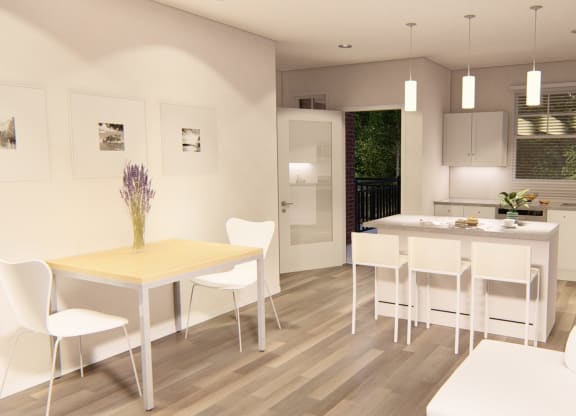 kitchen and dining room view at Brownstones at Palisade Park, Broomfield, 80023