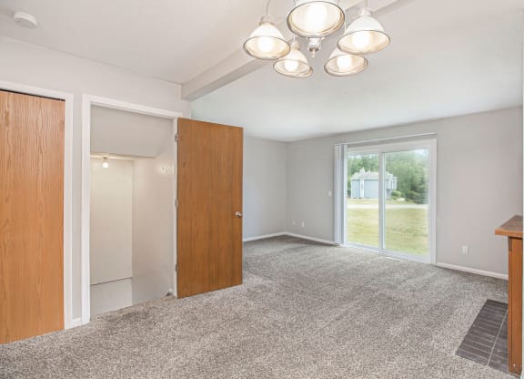 Open living room, sliding door