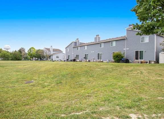 Building, open field
