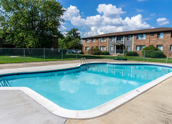 Swimming pool at Golf Manor Apartments in Roseville, Michigan
