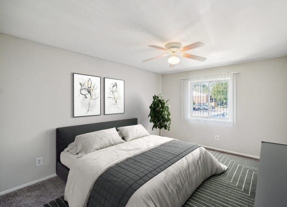Spacious bedroom at Riverstone Apartments in Southfield, MI. Near Redford, MI.