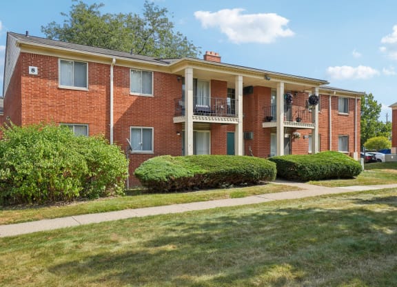 Apartment building with sidewalk to entry | 1 Bedroom apartments in Southfield, MI