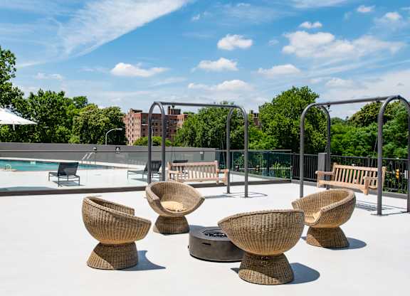 Outdoor Lounge and Pool at PREMIER @ CITY LINE, Philadelphia, PA, 19131