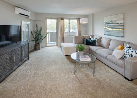 Bright Living Room at Premier at Cherry Hill, New Jersey