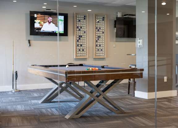 A pool table in a room at Premier at Cherry Hill, Cherry Hill, New Jersey