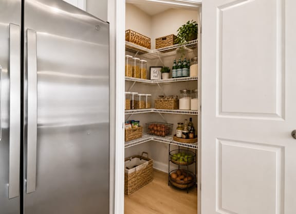 Spacious pantry to accommodate all your storage needs.