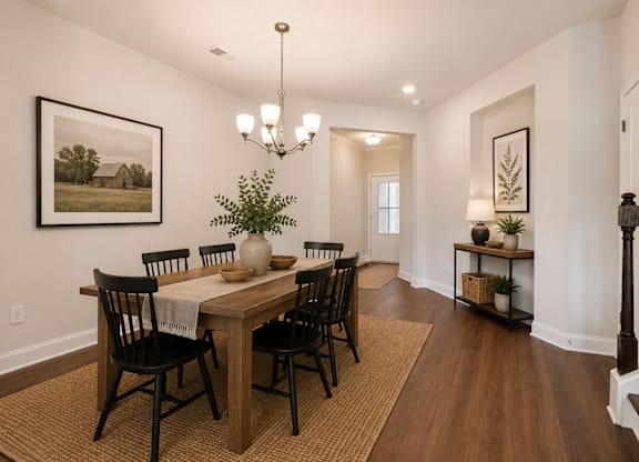 The Dylan Floor Plan welcomes you with an inviting entryway and elegant dining space.
