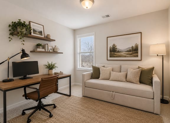Flexible guest room ideal for a home office, lounge space, or additional bedroom.