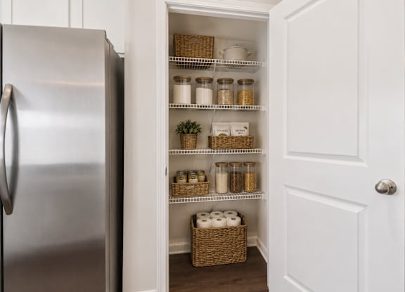 Spacious pantry to accommodate all your storage needs.