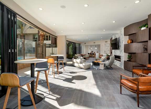 Contemporary Living Room at Accent Apartments, Los Angeles, 90066