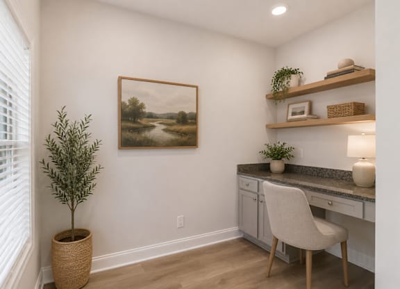 Elegant built in desk nook