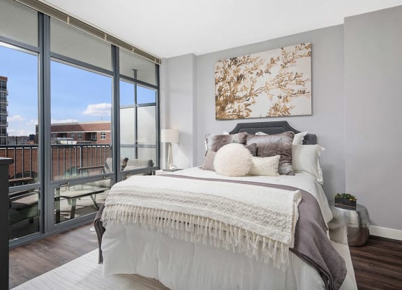 West-Loop-Chicago-Apartments-The Madison at Racine-Interior-Bedroom at The Madison at Racine, Chicago, 60607