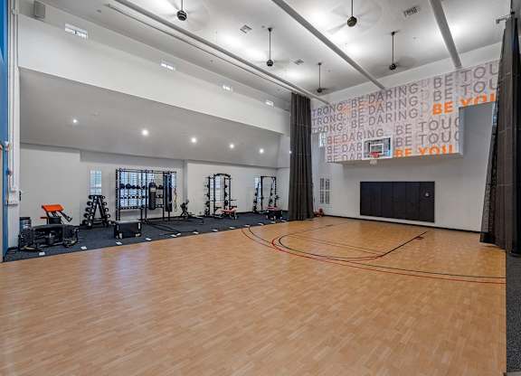 Supersize fitness area with crossfit, strength and  basketball