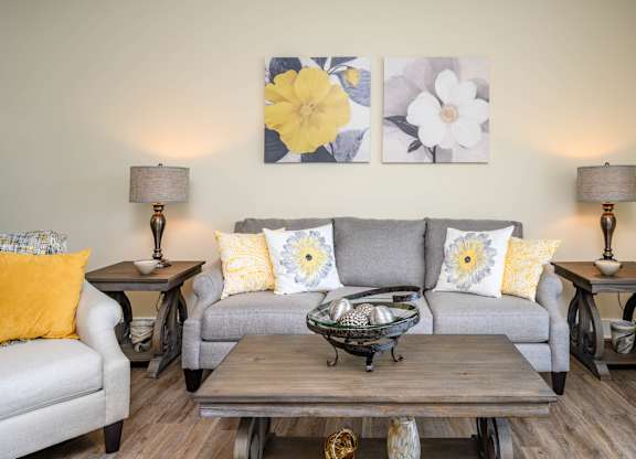Bright Living Room at Hathaway Meadows in Farmington, NY, 14425