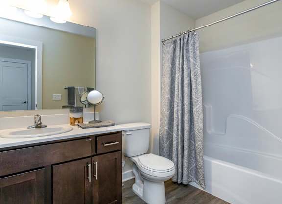 Bathroom with shower at Hathaway Meadows, Farmington, New York