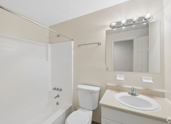 A white toilet sits next to a sink in a bathroom.