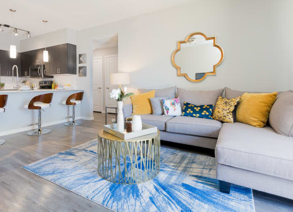 Open Concept Kitchen And Living Room Space At Union at Roosevelt Apartments In Phoenix, AZ