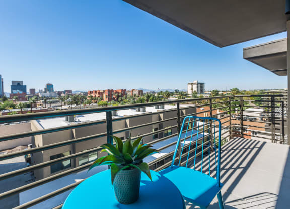 Furnished Apartment Balacony At Union at Roosevelt Apartments In Phoenix, AZ