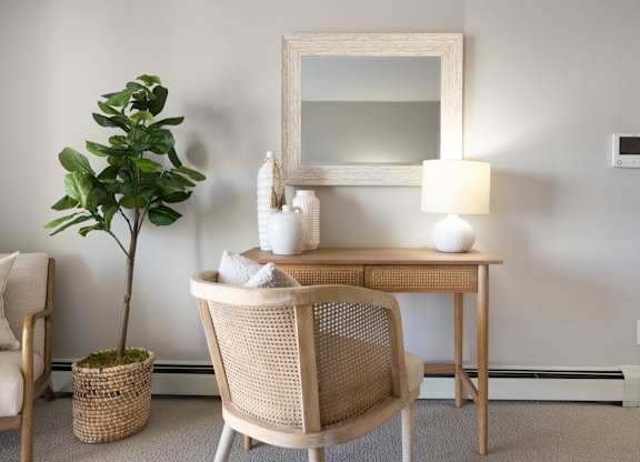 Bedroom dresser and a mirror at 151 Ocean Road LLC, Narragansett, Rhode