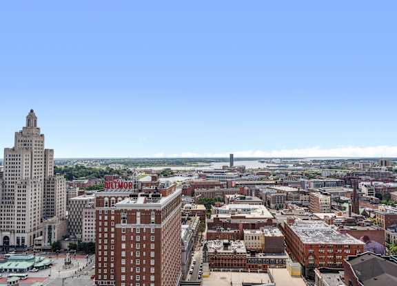 A cityscape with a clear blue sky above at Residences Providence, Rhode Island 2903