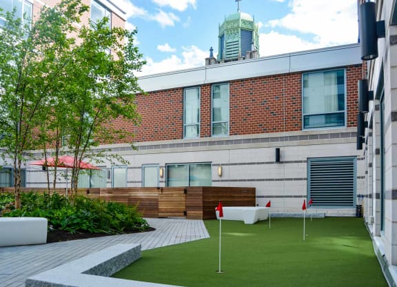50 West broadway and 26 west broadway courtyard with putting green