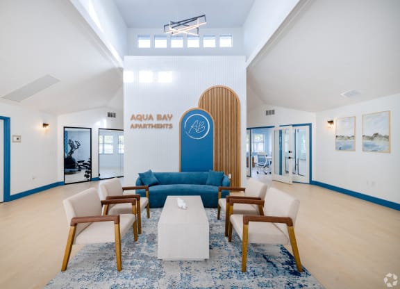lobby at Aqua Bay Apartments in Naples, FL 34116