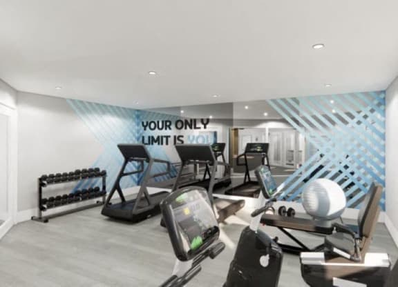 A workout room with treadmills and other exercise equipment at Aqua Bay Apartments in Naples, FL 34116