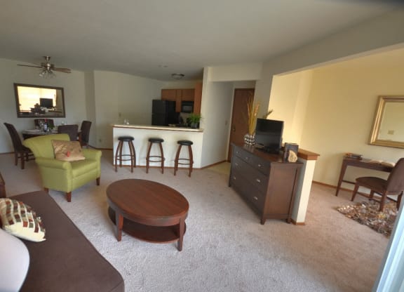 a view of the living room from the kitchen