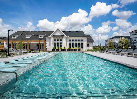 Resort style pool with spacious sundeck