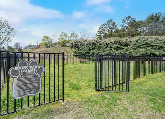 the large fenced in dog park at Hills at Hoover 35216