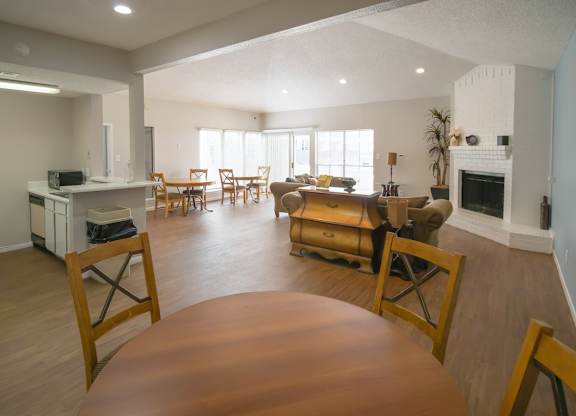 the spacious clubhouse with furnishings at Pine Creek Apartments in Houston, TX
