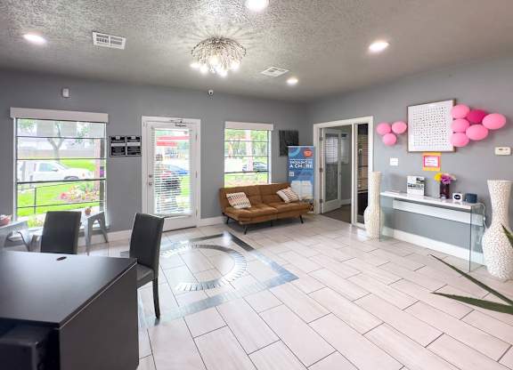 the lobby in the Crosby at Westchase leasing office