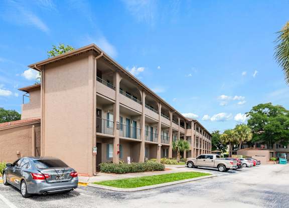parking in front of a residential building at Waterview Crossing Apartments