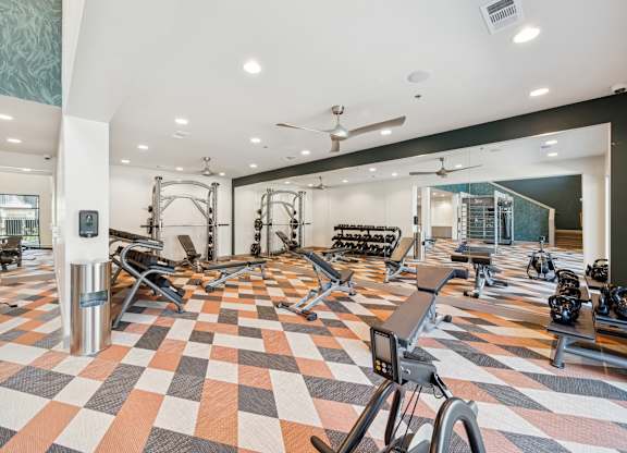Fitness center at 1900 Parmer Apartments in Austin TX