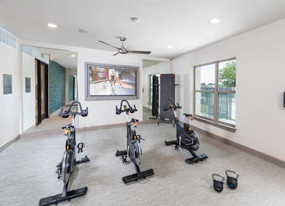 Fitness spin studio at 1900 Parmer Apartments in Austin TX