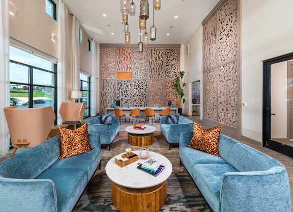Lobby seating at 1900 Parmer Apartments in Austin TX