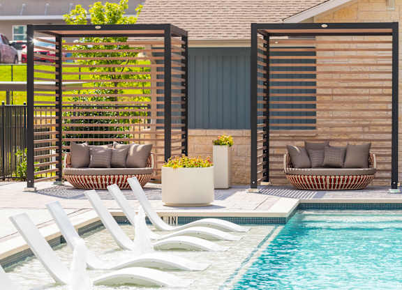 Large outdoor pool at 1900 Parmer Apartments in Austin TX