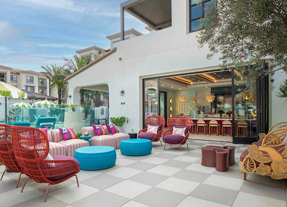 Pool patio at CALIXA Apartment Homes in Camarillo CA