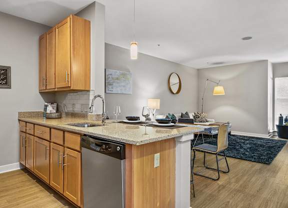 Open floor plans at Axis Admirals Hill Apartments in Chelsea MA