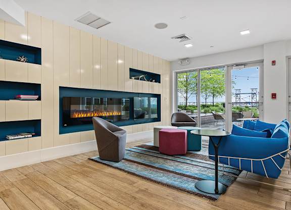Common room at Axis Admirals Hill Apartments in Chelsea MA