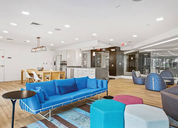Common room at Axis Admirals Hill Apartments in Chelsea MA