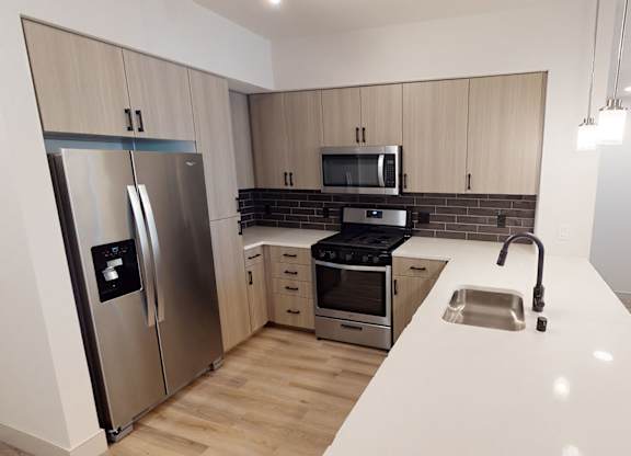 Modern kitchen at Embark Apartments in Fremont CA
